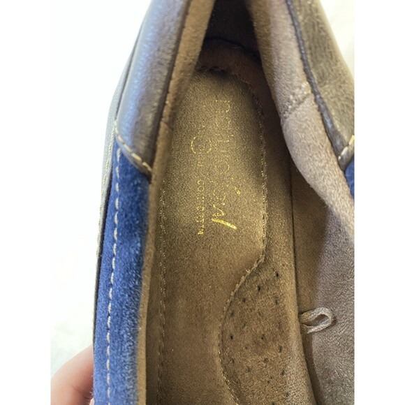 NATURAL SOUL by NATURALIZER "RHETT" MEDIUM BLUE SUEDE/LEATHER LOAFERS SZ 9.5M - Picture 6 of 7